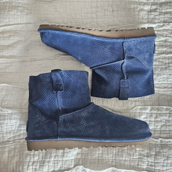 UGG Women's Classic Unlined Mini Perf Boots 1016852W MRI Navy Blue - Picture 2 of 8